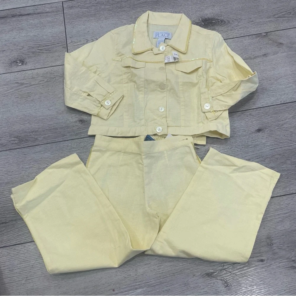 The Children's Place Light Yellow Wide Leg Set